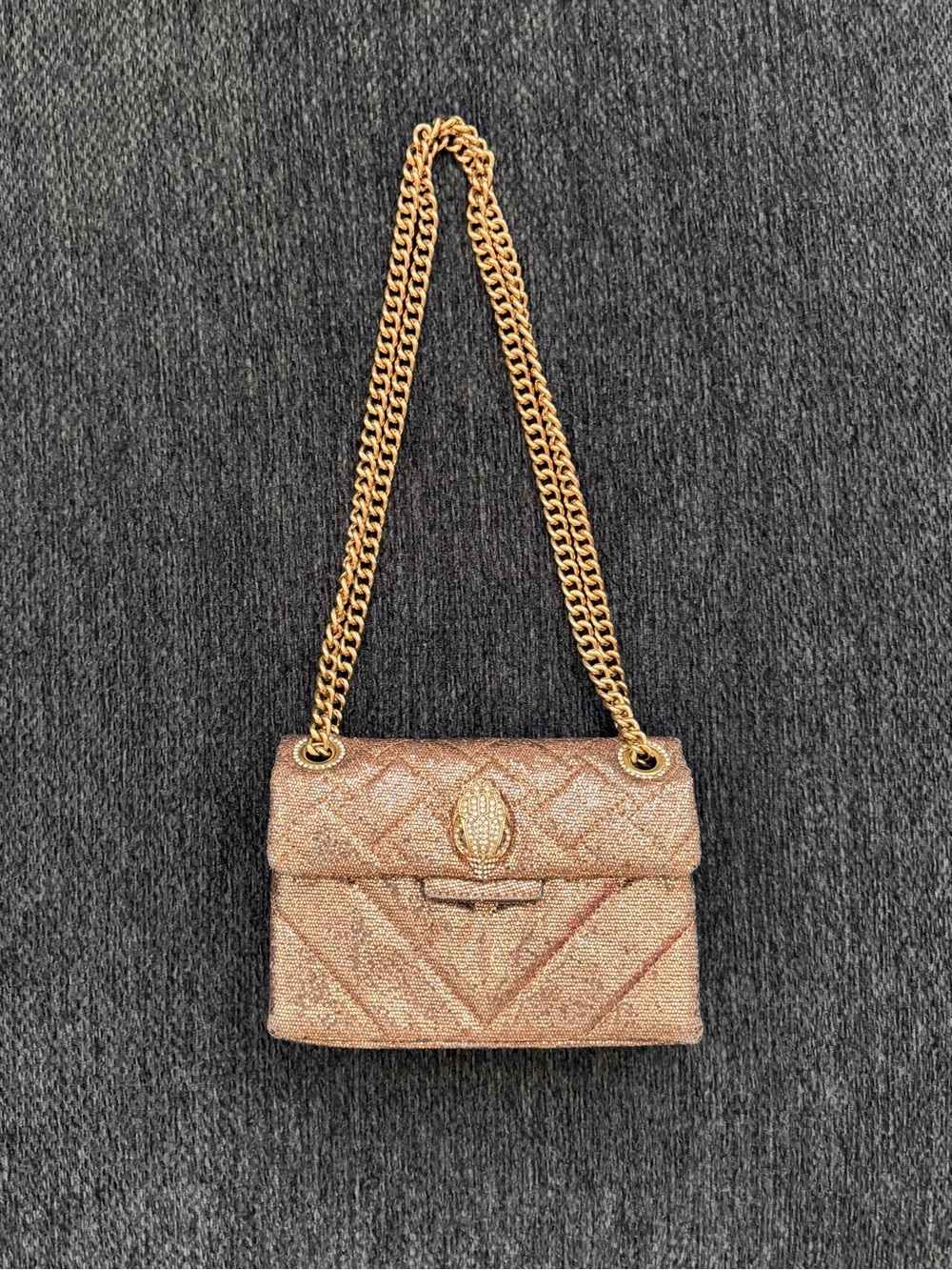 Kurt Geiger London Small Kensington Gold Crossbody Bag